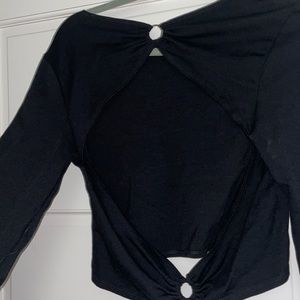 Free People Backless Black Long Sleeve